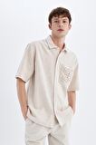 DeFacto Relax Fit Yazlık Polo Yaka Pamuklu Kısa Kollu Gömlek C7556AX24SMBG750