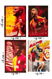 Sticker Yapıştırma Football Çıkartmaları (8 Adet 4* 6 cm) & (2 Adet 8*12 cm) Sarı Kırmızı Yapıştırma