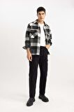 DeFacto Kanvas Pantolon Straight Fit Normal Kalıp Normal Bel Boru Paça Basic Düz Cepli B2156AX24SPBK81