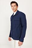 Oversize Fit Bol Kesim Klasik Yaka Pamuklu Desenli Gömlek Ceket