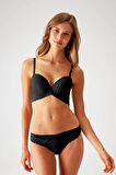 Pierre Cardin Dantelli Push Up Sütyen Takım Siyah
