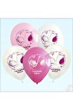 Balon Hoşgeldin Bebek Baskılı Pembe Temalı 5 Adet 12 inç