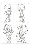 Sonic Boyama Kitabı Stickerlı & Arka Kapak Kesilerek Maskeli ,16 sayfa Boyanacak Sayfalı