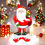 Orta Boy Noel Baba Folyo Balon 120*68 cm Yeni Yıl Temalı Dekor Ayaklı Yerde Durabilen Noel Balonu