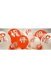 Love Baskılı Lateks Balon Kırmızı Krem Renk 5 Adet 12 İnç