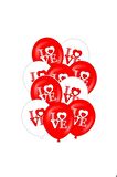 Love Baskılı Lateks Balon Kırmızı Krem Renk 5 Adet 12 İnç