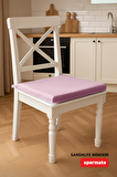 Xpermate Fermuarlı 4'lü Sandalye Minderi Su İtici Kumaş 40x40Cm Sünger Sandalye Minderi Bağcıklı Pembe