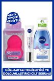 Nivea Çift Etkili Göz Makyaj Temizleyici 125ml ve Cellular Göz Bakım Kremi 15ml, Makyaj Süngeri Hediyeli