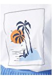 Beach Grafik Baskılı Tshirt