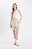 DeFacto Coool Regular Fit Normal Bel Kısa Paça Gabardin Şort D1006AX24SMBG155