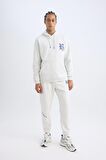 DeFactoFit NBA Brooklyn Nets Comfort Fit Rahat Kalıp Kapüşonlu Kalın Sırt Baskılı Sweatshirt D3222AX24WNGR493