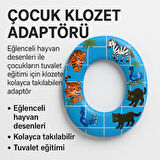 Hayvan Figürlü Çocuk Klozet Adaptörü – Yumuşak Minderli, Kaymaz, Taşınabilir ve Eğlenceli Tasarım