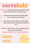 Çocuk Sayılarla Boyama Numaralı Tuval Seti Fırça Boya Dahil 40x50 Cm BEBEK KAPLUMBAĞA