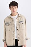 DeFacto Relax Fit Cepli Uzun Kollu Jean Gömlek D0447AX24AUBN105