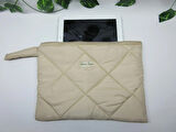 Bej Kapitone Tablet Çantası 13/14 inch