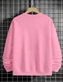 Oversize Unisex Ayıcık Baskılı Pembe Bisiklet Yaka Sweatshirt