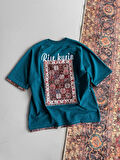 2 İPLİK LİKRALI OVERSIZE TİŞÖRT - KİLİM DESENLİ OVERSIZE T-SHIRT YENİ SEZON