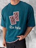 2 İPLİK LİKRALI OVERSIZE TİŞÖRT - KİLİM DESENLİ OVERSIZE T-SHIRT YENİ SEZON