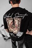 2 İPLİK LİKRALI OVERSIZE TİŞÖRT - KİLİM DESENLİ OVERSIZE T-SHIRT