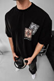 2 İPLİK LİKRALI OVERSIZE TİŞÖRT - KİLİM DESENLİ OVERSIZE T-SHIRT