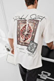2 İPLİK LİKRALI OVERSIZE TİŞÖRT - KİLİM DESENLİ OVERSIZE T-SHIRT