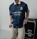 REAL EJDERHA BASKILI YAKALI T-SHIRT - EJDERHA DRAGON BASKILI YAKALI OVERSIZE TİŞÖRT