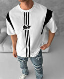 STAND OVERSIZE %100 KOMPAKT PENYE TİŞÖRT - SİYAH BEYAZ T-SHIRT