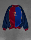 OVERSIZE BARCA BORDO MAVİ SWEATSHIRT - MES QUE UN CLUB BARCELONA SWEAT