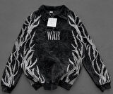 YIKAMALI KUMAŞ OVERSIZE DÜĞMELİ YAKALI SWEAT - %100 PENYE OVERSIZE SWEATSHIRT