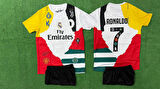 CR7 ÖZEL TASARIM ALL TEAM TİŞÖRT ŞORT - ÇOCUK ALT ÜST T-SHIRT ŞORT RONALDO