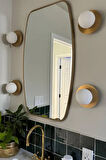 Fawdecor Berlin Dekoratif Duvar Aynası Gold 68 x 120 Cm