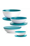 Tupperware Berrak Mavi 4'lü Set Saklama ve Servis Kabı