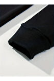 Kelebek Desenli Kapüşonlu Cepli Sweatshirt