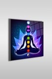 Spirituel Meditasyon Dekoratif Kare Cam Tablo