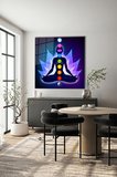 Spirituel Meditasyon Dekoratif Kare Cam Tablo