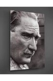 Siyah Beyaz Atatürk Portresi Cam Tablo
