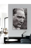 Siyah Beyaz Atatürk Portresi Cam Tablo
