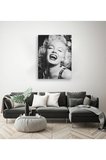 Marilyn Monroe Siyah Beyaz Cam Tablo