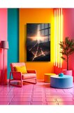 Space/Uzay Yapay Zeka Özel Tasarım Cam Tablo Ofis, Mutfak Çocuk Odası, Salon 145