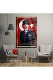 ATATÜRK KIRILMAZ LÜKS CAM TABLO OFİS İÇİN OFİS HEDİYESİ İŞ YERİ HEDİYELİK TABLO