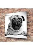 Pug Köpek Cam Tablo No:1043 | Hediyelik, Dekoratif, Ofis, Mutfak