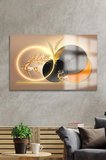 GOLD DETAYLI GEYİK SOYUT HARİKA TASARIM LÜKS KIRILMAZ CAM TABLO 4MM EV İŞ YERİ OFİS HEDİYESİ TABLO