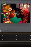 Woman Flower Cam Tablo, Dekoratif Cam Tablo