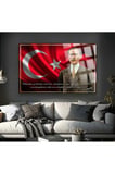 ATATÜRK KIRILMAZ LÜKS CAM TABLO ULTRA YÜKSEK RENKLER ATATÜRK SÖZLERİ CAM TABLO