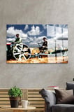 ULTRA YÜKSEK ÇÖZÜNÜRLÜKLÜ ATATÜRK VE ÇİFTÇİ TARIM TABLOSU 4MM KIRILMAZ CAM TABLO İŞ YERİ OFİS HEDİYE