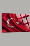 Türk Bayrağı 6 Ev Ofis Okul İçin 4mm Kırılmaz Temperli Yüksek Çözünürlüklü Cam Tablo