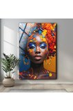 Afrikan Modern Cam Tablo , Yüksek Kalite Temperli Cam Üzeri Profesyonel Uv Baskı , Asmaya Hazır