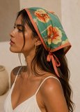 Betty Bands Bohem Çiçek Desenli Kadın Bandana Fular Yazlık Bağlamalı Saç Bandanası Şal
