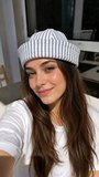 Betty Bands Kadın Çizgili Docker Şapka Marin Tarz Balıkçı Bere Mavi Beyaz Sailor Beanie