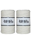 Taranabilir Makrome İpi Tek Büküm 3 mm Taranan Makrome Polyester Pamuk İp 2 x 250 gr